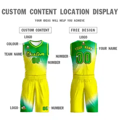 Kelly Green Gold Gradient Fashion Sports Basketball Jersey 3