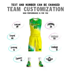 Kelly Green Gold Gradient Fashion Sports Basketball Jersey 4