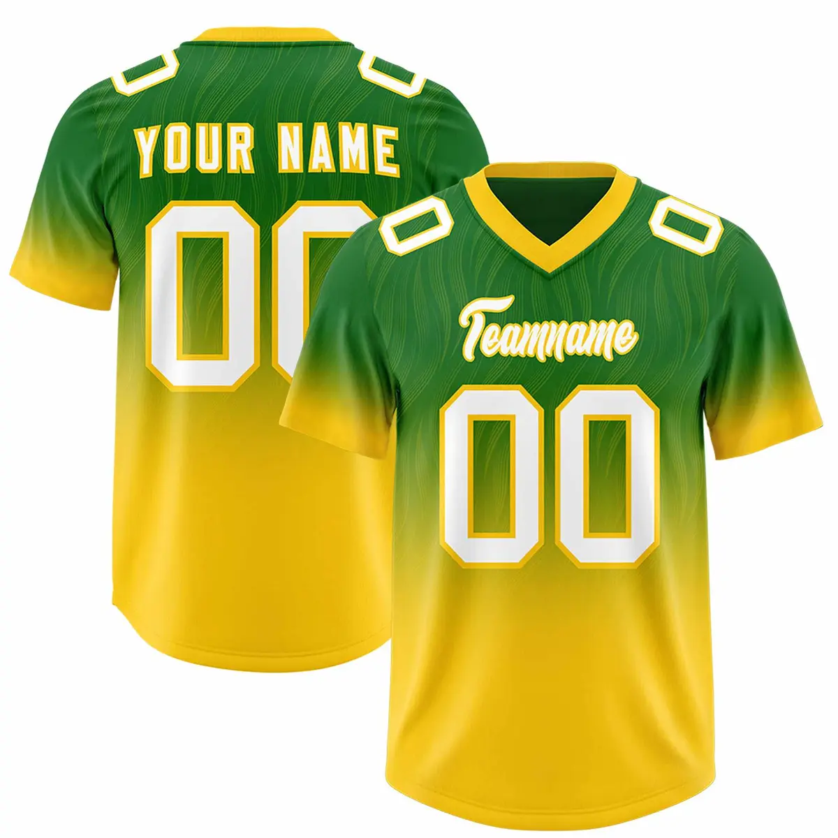 Kelly Green Gold Gradient Outdoor Authentic Football Jersey