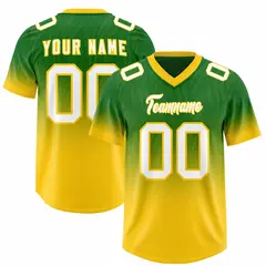 Kelly Green Gold Gradient Outdoor Authentic Football Jersey