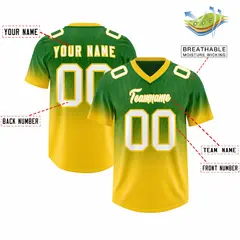 Kelly Green Gold Gradient Outdoor Authentic Football Jersey 2