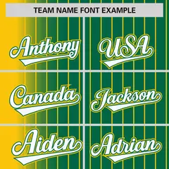Kelly Green Gold Gradient Pinstripe Varsity Full-Snap Baseball Jacket 3