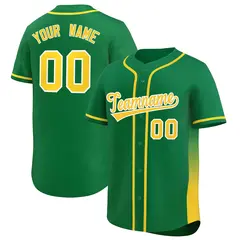 Kelly Green Gold Gradient Side Authentic Baseball Jersey