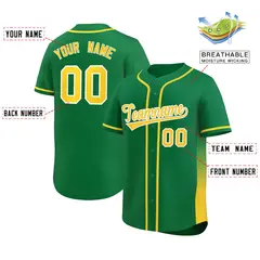 Kelly Green Gold Gradient Side Authentic Baseball Jersey 2