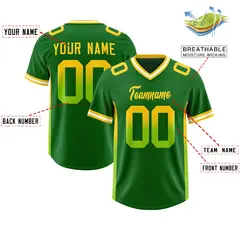 Kelly Green Gold Gradient Sides Fashion Football Jersey 2