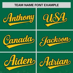 Kelly Green Gold Gradient Sparkle-Effect Baseball Jersey 3