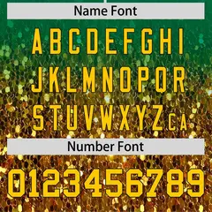 Kelly Green Gold Gradient Sparkle-Effect Baseball Jersey 4