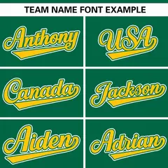 Kelly Green Gold Gradient Thick Stripe Raglan Jersey 3