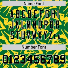 Kelly Green Gold Graffiti Pattern Authentic Baseball Jersey 4