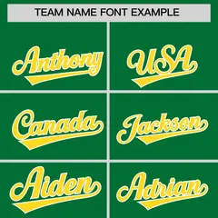 Kelly Green Gold Grid Blur Pattern Baseball Jersey 3