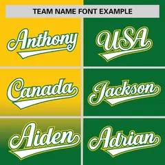 Kelly Green Gold Half Gradient Authentic Baseball Jersey 3