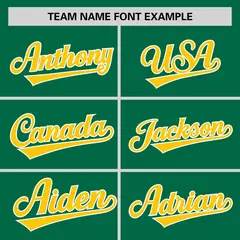Kelly Green Gold Horizontal Stripe Pullover Baseball Jersey 3