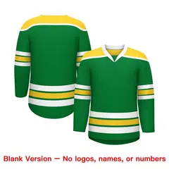 Kelly Green Gold Ice Cream Helmet Pattern Hockey Jersey 7