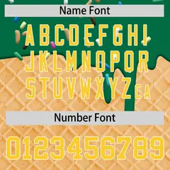 Kelly Green Gold Ice Cream Pattern V-Neck Hockey Jersey 4