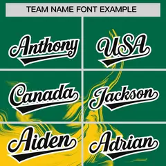 Kelly Green Gold Ink Pattern Authentic Baseball Jersey 3