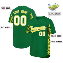Kelly Green Gold Leopard Graffiti Side Baseball Jersey 2