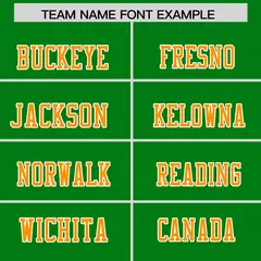 Kelly Green Gold Orange Shoulder Cut Two-Tone Flag Football Jersey 3