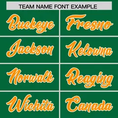 Kelly Green Gold Orange White Side Stripe Football Jersey 3