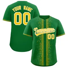 Kelly Green Gold Phonetic Rhythm Authentic Baseball Jersey 1