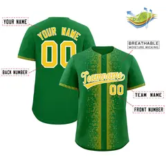 Kelly Green Gold Phonetic Rhythm Authentic Baseball Jersey 2