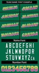 Kelly Green Gold Pink-Kelly Green Stripe Gradient Baseball Jersey 3