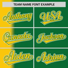 Kelly Green Gold Pinstripe Gradient Baseball Jersey 3
