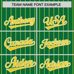 Kelly Green Gold Pinstripe Raglan Full-Snap Letterman Baseball Jacket 3