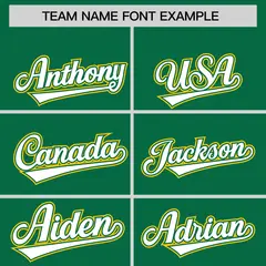 Kelly Green Gold Raglan Lace-Up Neck Hockey Hoodie Jersey 3