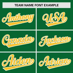 Kelly Green Gold Raglan Sleeves Authentic Baseball Jersey 3