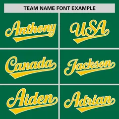 Kelly Green Gold Raglan Sleeves Authentic Baseball Jersey 3