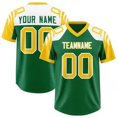Kelly Green Gold Raglan Sleeves Authentic Football Jersey