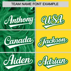 Kelly Green Gold Rose Print Split Baseball Jersey 3