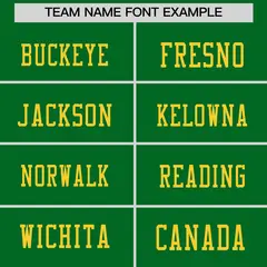 Kelly Green Gold Sequin Lettering Stretch Football Jersey 3