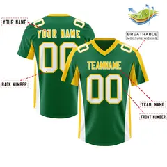 Kelly Green Gold Side Stripe Authentic Football Jersey 2