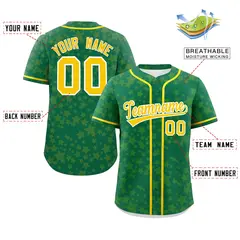Kelly Green Gold Star Graffiti Authentic Baseball Jersey 2