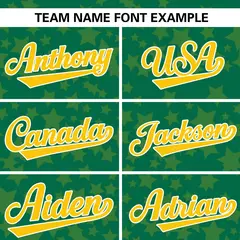 Kelly Green Gold Star Graffiti Authentic Baseball Jersey 3