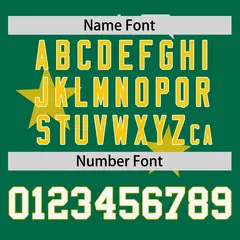 Kelly Green Gold Star Graffiti Two-Button Baseball Jersey 4