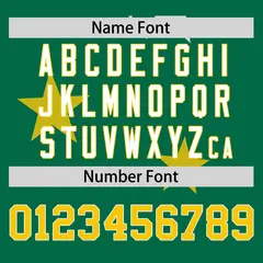 Kelly Green Gold Star Graffiti Two-Button Baseball Jersey 4