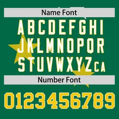Kelly Green Gold Star Graffiti Two-Button Baseball Jersey 4
