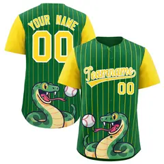 Kelly Green Gold Stripe Animals Graffiti Raglan Baseball Jersey