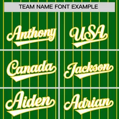 Kelly Green Gold Stripe Raglan Baseball Jersey 3
