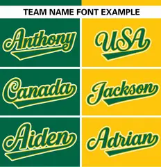 Kelly Green Gold Stripe-Solid Combo Baseball Jersey 3