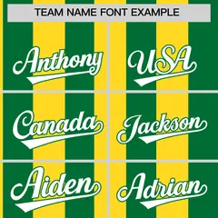 Kelly Green Gold Striped Fashion Two-Button Softball Jersey 3