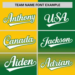 Kelly Green Gold Symmetrical Gradient Baseball Jersey 3