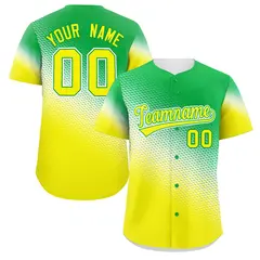 Kelly Green Gold Tiny Spot Gradient Baseball Jersey