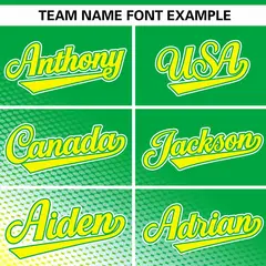 Kelly Green Gold Tiny Spot Gradient Baseball Jersey 3