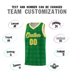 Kelly Green Gold Trailblazer Dot Pattern Basketball Jersey 4