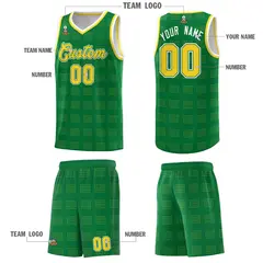 Kelly Green Gold Trailblazer Dot Pattern Basketball Jersey 5