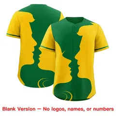 Kelly Green Gold Valentine's Day Couple Silhouettes Baseball Jersey 2