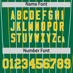 Kelly Green Gold White Bi-Color Striped Baseball Jersey 4